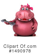 Pink Hippo Clipart #1490978 by Julos