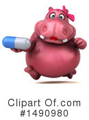 Pink Hippo Clipart #1490980 by Julos