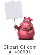 Pink Hippo Clipart #1490991 by Julos