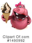 Pink Hippo Clipart #1490992 by Julos