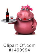 Pink Hippo Clipart #1490994 by Julos