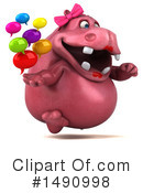 Pink Hippo Clipart #1490998 by Julos