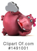Pink Hippo Clipart #1491001 by Julos