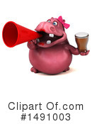 Pink Hippo Clipart #1491003 by Julos