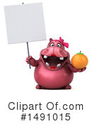 Pink Hippo Clipart #1491015 by Julos