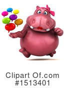 Pink Hippo Clipart #1513401 by Julos