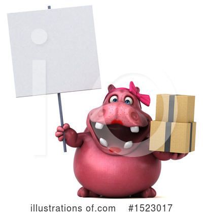 Pink Hippo Clipart #1523017 by Julos