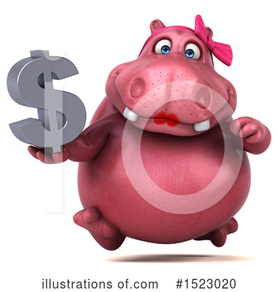 Royalty-Free (RF) Pink Hippo Clipart Illustration by Julos - Stock Sample #1523020