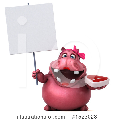 Pink Hippo Clipart #1523023 by Julos