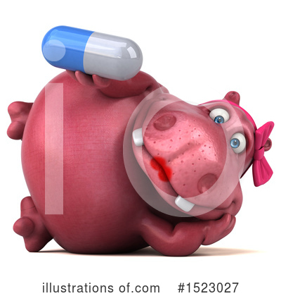 Pink Hippo Clipart #1523027 by Julos
