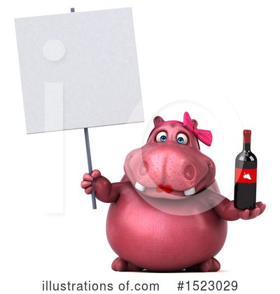 Royalty-Free (RF) Pink Hippo Clipart Illustration by Julos - Stock Sample #1523029