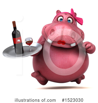 Pink Hippo Clipart #1523030 by Julos
