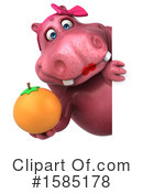 Pink Hippo Clipart #1585178 by Julos