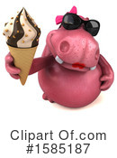 Pink Hippo Clipart #1585187 by Julos