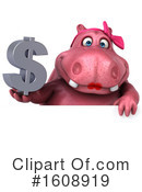 Pink Hippo Clipart #1608919 by Julos