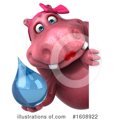 Pink Hippo Clipart #1608922 by Julos