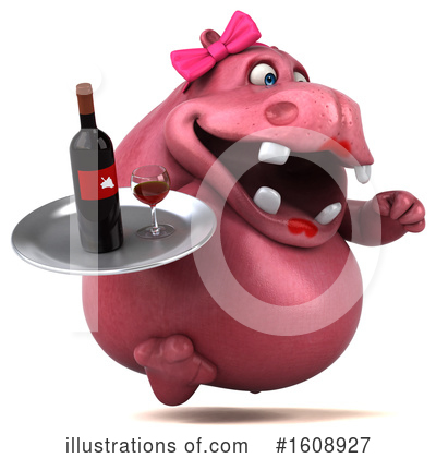 Pink Hippo Clipart #1608927 by Julos