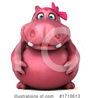 Royalty-Free (RF) Pink Hippo Clipart Illustration by Julos - Stock Sample #1710613