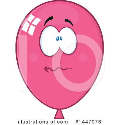 Royalty-Free (RF) Pink Party Balloon Clipart Illustration by Hit Toon - Stock Sample #1447978