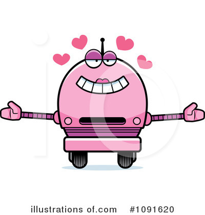 Royalty-Free (RF) Pink Robot Clipart Illustration by Cory Thoman - Stock Sample #1091620