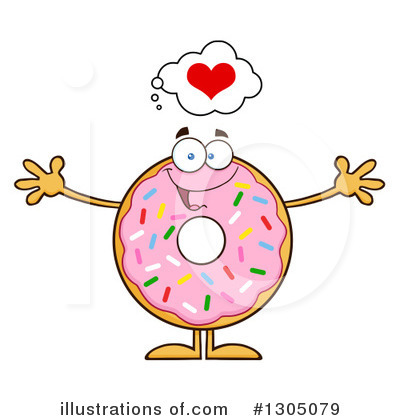 Royalty-Free (RF) Pink Sprinkle Donut Clipart Illustration by Hit Toon - Stock Sample #1305079