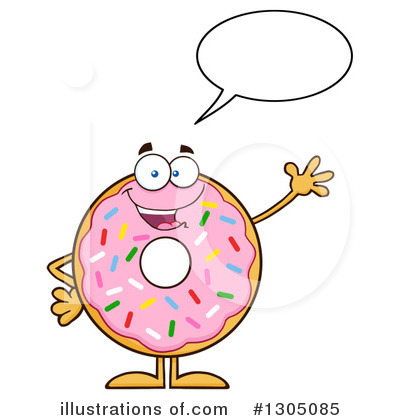 Pink Sprinkled Donut Clipart #1305085 by Hit Toon