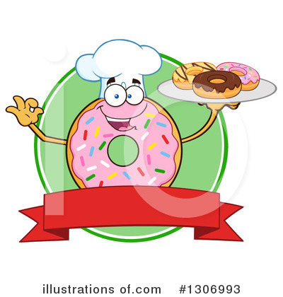 Pink Sprinkle Donut Clipart #1306993 by Hit Toon