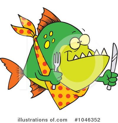 Royalty-Free (RF) Piranha Clipart Illustration by toonaday - Stock Sample #1046352