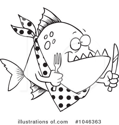 Royalty-Free (RF) Piranha Clipart Illustration by toonaday - Stock Sample #1046363