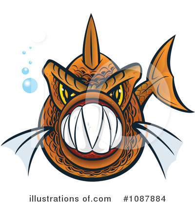 Royalty-Free (RF) Piranha Clipart Illustration by Paulo Resende - Stock Sample #1087884
