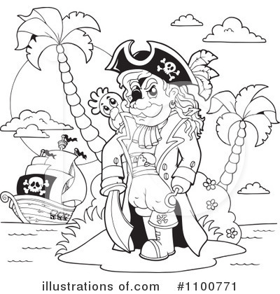 Royalty-Free (RF) Pirate Clipart Illustration by visekart - Stock Sample #1100771