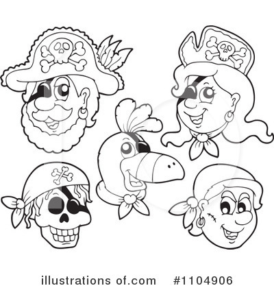Royalty-Free (RF) Pirate Clipart Illustration by visekart - Stock Sample #1104906