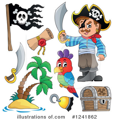 Royalty-Free (RF) Pirate Clipart Illustration by visekart - Stock Sample #1241862