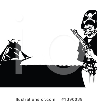 Pirate Ship Clipart #1390039 by Prawny Vintage