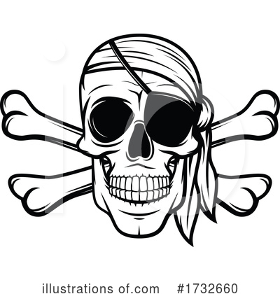 Skull And Crossbones Clipart #1732660 by Vector Tradition SM