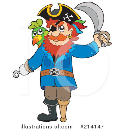 Royalty-Free (RF) Pirate Clipart Illustration by visekart - Stock Sample #214147