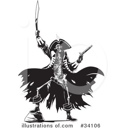 Royalty-Free (RF) Pirate Clipart Illustration by Lawrence Christmas Illustration - Stock Sample #34106
