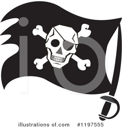 Royalty-Free (RF) Pirate Flag Clipart Illustration by Johnny Sajem - Stock Sample #1197555