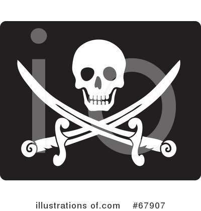Royalty-Free (RF) Pirate Flag Clipart Illustration by Rosie Piter - Stock Sample #67907