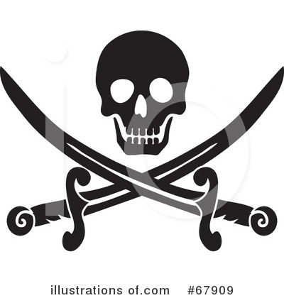 Royalty-Free (RF) Pirate Flag Clipart Illustration by Rosie Piter - Stock Sample #67909