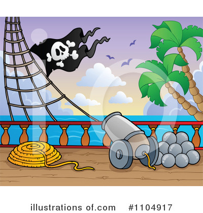 Royalty-Free (RF) Pirate Ship Clipart Illustration by visekart - Stock Sample #1104917
