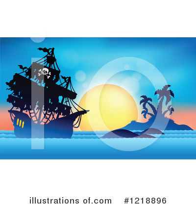 Royalty-Free (RF) Pirate Ship Clipart Illustration by visekart - Stock Sample #1218896