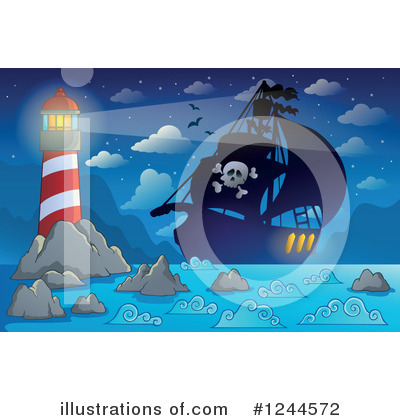 Royalty-Free (RF) Pirate Ship Clipart Illustration by visekart - Stock Sample #1244572