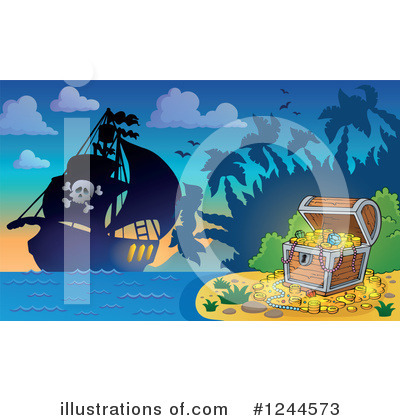 Royalty-Free (RF) Pirate Ship Clipart Illustration by visekart - Stock Sample #1244573