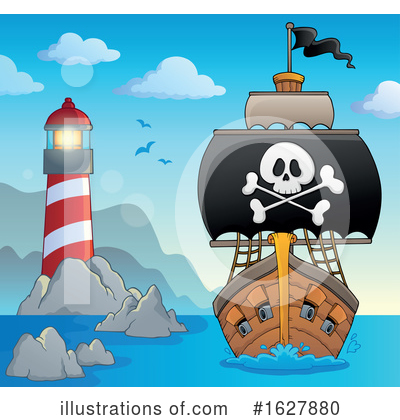 Royalty-Free (RF) Pirate Ship Clipart Illustration by visekart - Stock Sample #1627880
