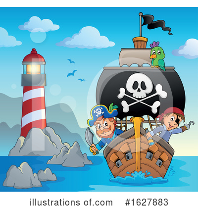 Royalty-Free (RF) Pirate Ship Clipart Illustration by visekart - Stock Sample #1627883