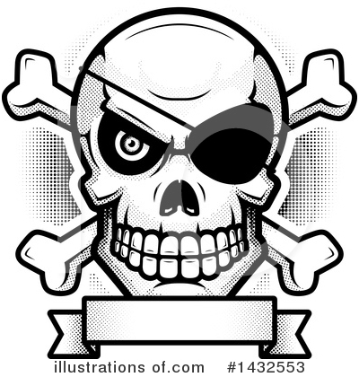 Royalty-Free (RF) Pirate Skull Clipart Illustration by Cory Thoman - Stock Sample #1432553