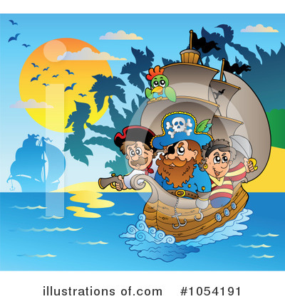 Royalty-Free (RF) Pirates Clipart Illustration by visekart - Stock Sample #1054191