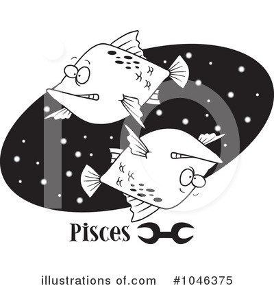 Royalty-Free (RF) Pisces Clipart Illustration by toonaday - Stock Sample #1046375