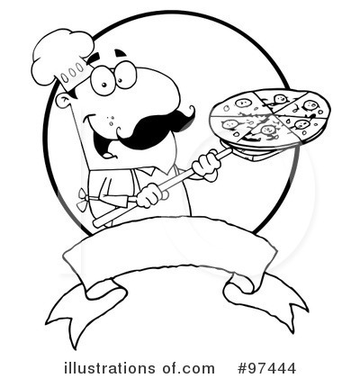 Royalty-Free (RF) Pizza Chef Clipart Illustration by Hit Toon - Stock Sample #97444